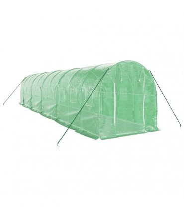 vidaXL Greenhouse with Steel Frame Green 20 m² 10x2x2 m