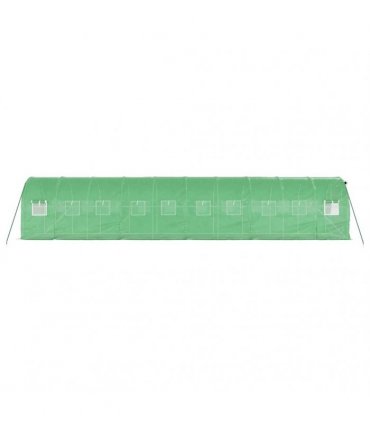 vidaXL Greenhouse with Steel Frame Green 20 m² 10x2x2 m