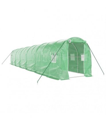 vidaXL Greenhouse with Steel Frame Green 24 m² 12x2x2 m