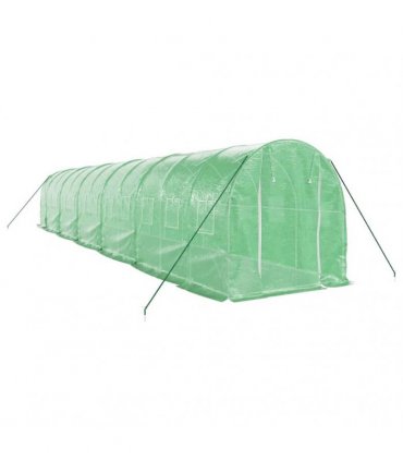 vidaXL Greenhouse with Steel Frame Green 24 m² 12x2x2 m