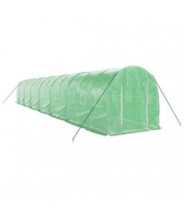 vidaXL Greenhouse with Steel Frame Green 28 m² 14x2x2 m