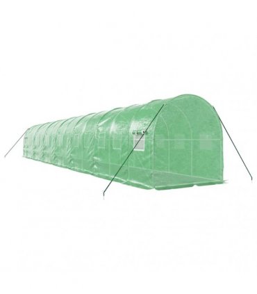 vidaXL Greenhouse with Steel Frame Green 28 m² 14x2x2 m
