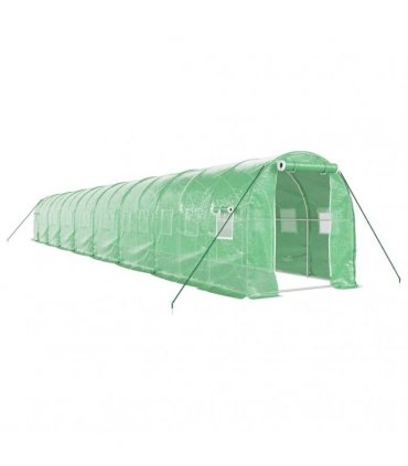 vidaXL Greenhouse with Steel Frame Green 32 m² 16x2x2 m
