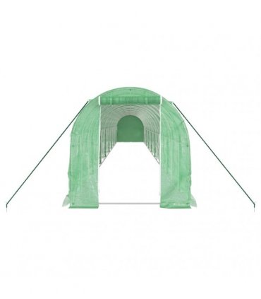 vidaXL Greenhouse with Steel Frame Green 32 m² 16x2x2 m