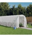 vidaXL Greenhouse with Steel Frame White 16 m² 8x2x2 m