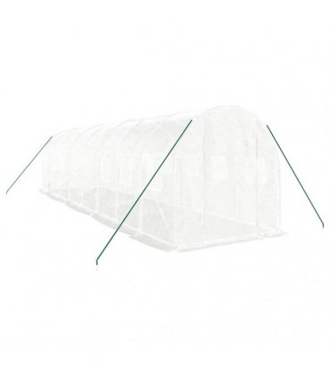 vidaXL Greenhouse with Steel Frame White 16 m² 8x2x2 m