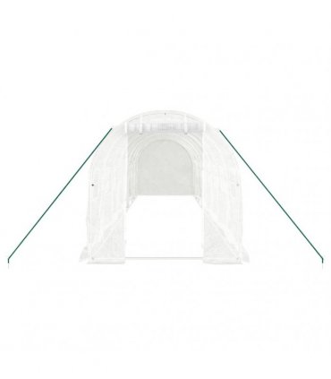 vidaXL Greenhouse with Steel Frame White 16 m² 8x2x2 m