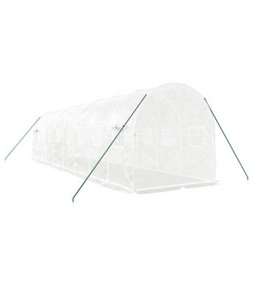 vidaXL Greenhouse with Steel Frame White 16 m² 8x2x2 m