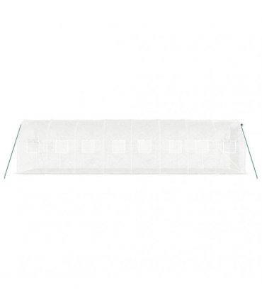 vidaXL Greenhouse with Steel Frame White 16 m² 8x2x2 m