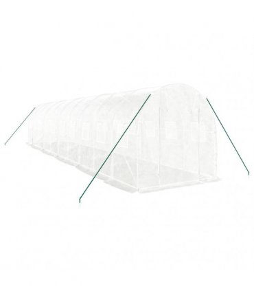 vidaXL Greenhouse with Steel Frame White 20 m² 10x2x2 m