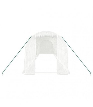 vidaXL Greenhouse with Steel Frame White 20 m² 10x2x2 m