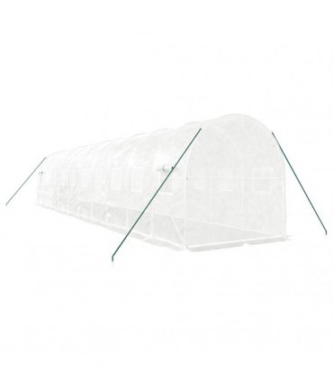 vidaXL Greenhouse with Steel Frame White 20 m² 10x2x2 m
