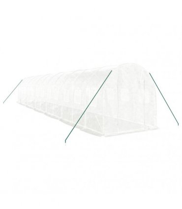 vidaXL Greenhouse with Steel Frame White 24 m² 12x2x2 m