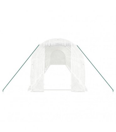 vidaXL Greenhouse with Steel Frame White 24 m² 12x2x2 m