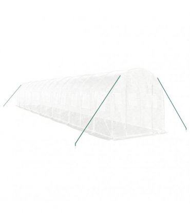 vidaXL Greenhouse with Steel Frame White 28 m² 14x2x2 m