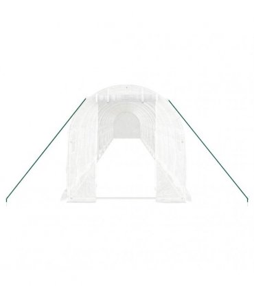 vidaXL Greenhouse with Steel Frame White 32 m² 16x2x2 m