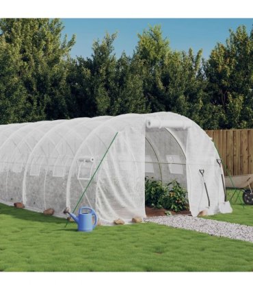 vidaXL Greenhouse with Steel Frame White 66 m² 22x3x2 m