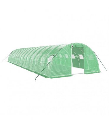 vidaXL Greenhouse with Steel Frame Green 56 m² 14x4x2 m