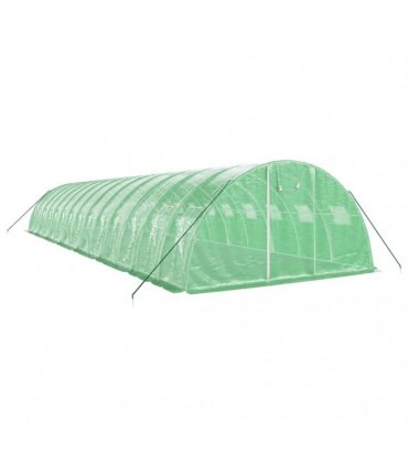 vidaXL Greenhouse with Steel Frame Green 56 m² 14x4x2 m