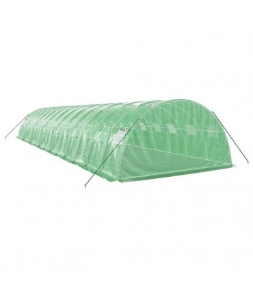 vidaXL Greenhouse with Steel Frame Green 56 m² 14x4x2 m