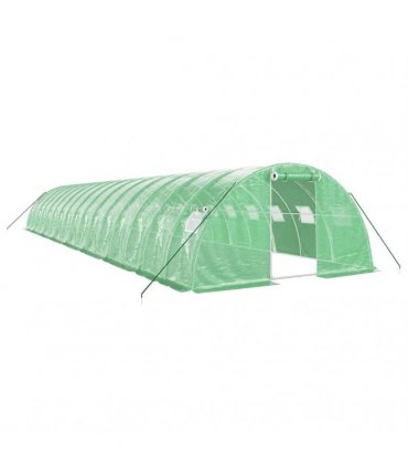 vidaXL Greenhouse with Steel Frame Green 64 m² 16x4x2 m