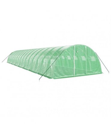 vidaXL Greenhouse with Steel Frame Green 64 m² 16x4x2 m