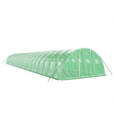 vidaXL Greenhouse with Steel Frame Green 88 m² 22x4x2 m