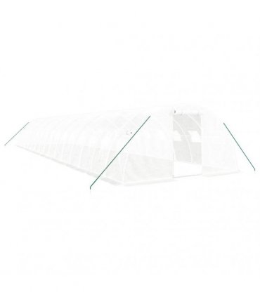 vidaXL Greenhouse with Steel Frame White 64 m² 16x4x2 m