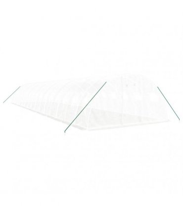 vidaXL Greenhouse with Steel Frame White 64 m² 16x4x2 m