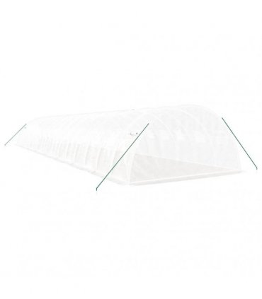 vidaXL Greenhouse with Steel Frame White 64 m² 16x4x2 m