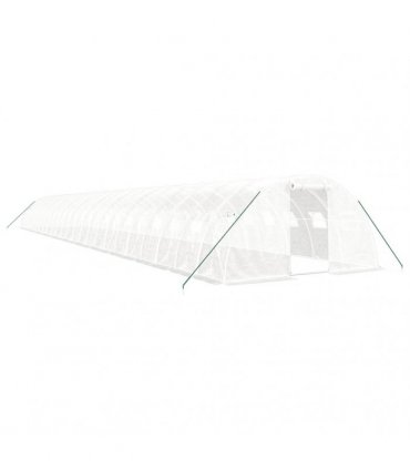 vidaXL Greenhouse with Steel Frame White 96 m² 24x4x2 m