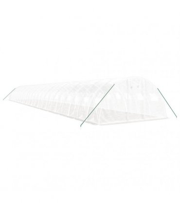 vidaXL Greenhouse with Steel Frame White 96 m² 24x4x2 m
