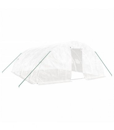 vidaXL Greenhouse with Steel Frame White 30 m² 6x5x2,3 m
