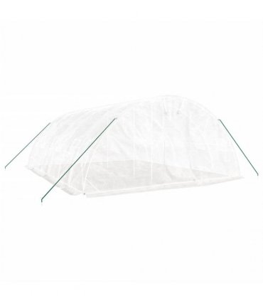 vidaXL Greenhouse with Steel Frame White 30 m² 6x5x2,3 m