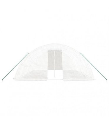 vidaXL Greenhouse with Steel Frame White 30 m² 6x5x2,3 m