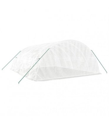 vidaXL Greenhouse with Steel Frame White 30 m² 6x5x2,3 m