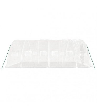 vidaXL Greenhouse with Steel Frame White 30 m² 6x5x2,3 m