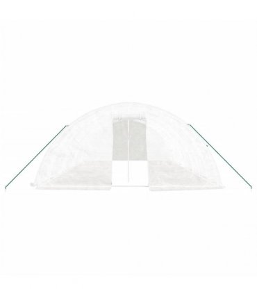 vidaXL Greenhouse with Steel Frame White 40 m² 8x5x2,3 m