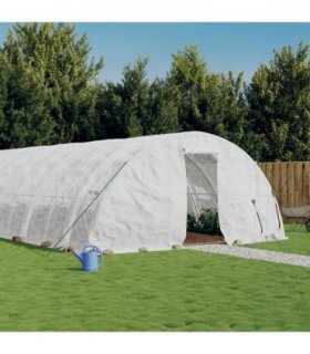 vidaXL Greenhouse with Steel Frame White 60 m² 12x5x2,3 m