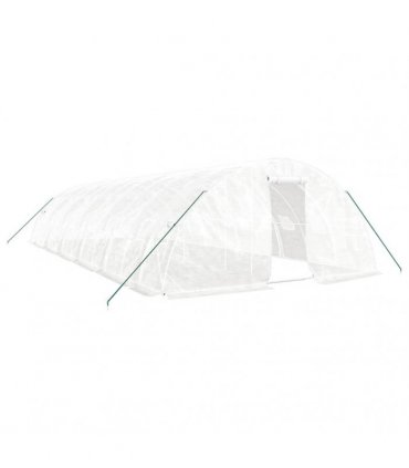 vidaXL Greenhouse with Steel Frame White 60 m² 12x5x2,3 m
