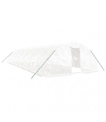 vidaXL Greenhouse with Steel Frame White 70 m² 14x5x2,3 m