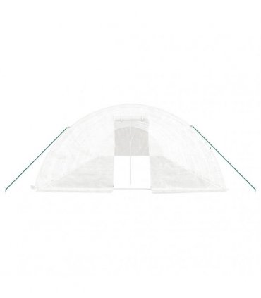 vidaXL Greenhouse with Steel Frame White 70 m² 14x5x2,3 m