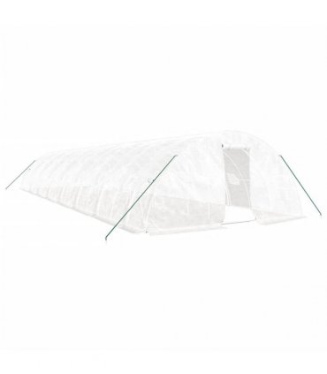 vidaXL Greenhouse with Steel Frame White 80 m² 16x5x2,3 m