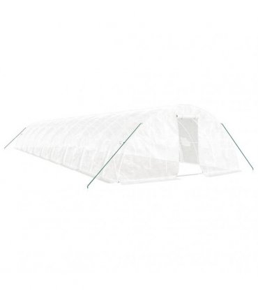 vidaXL Greenhouse with Steel Frame White 90 m² 18x5x2,3 m