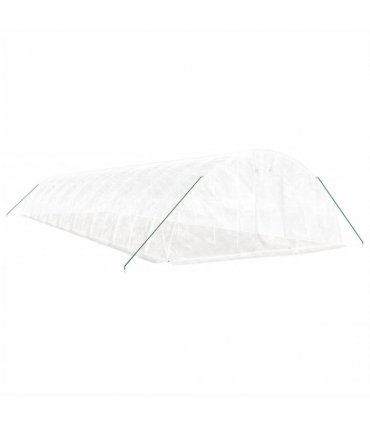 vidaXL Greenhouse with Steel Frame White 90 m² 18x5x2,3 m