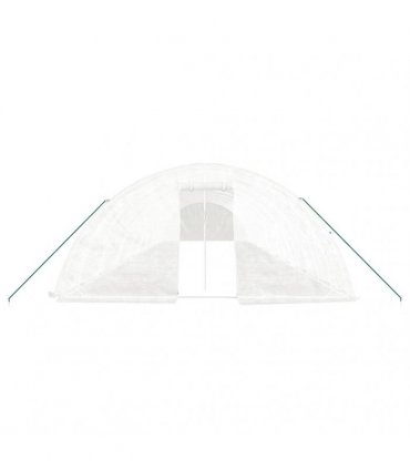 vidaXL Greenhouse with Steel Frame White 90 m² 18x5x2,3 m