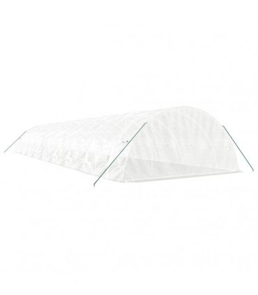 vidaXL Greenhouse with Steel Frame White 90 m² 18x5x2,3 m
