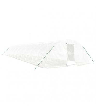 vidaXL Greenhouse with Steel Frame White 100 m² 20x5x2,3 m