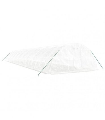 vidaXL Greenhouse with Steel Frame White 100 m² 20x5x2,3 m