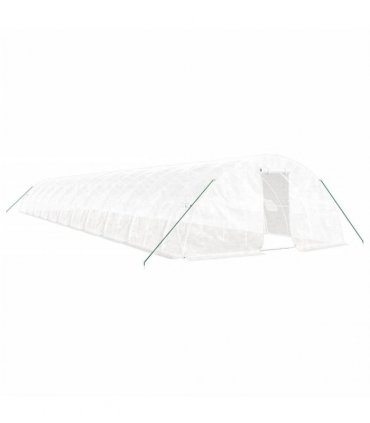 vidaXL Greenhouse with Steel Frame White 110 m² 22x5x2,3 m